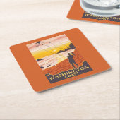 Strand u. Drachen - Washington-Küste Rechteckiger Pappuntersetzer (angewinkelt)