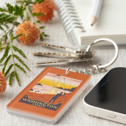 Strand u. Drachen - Washington-Küste Schlüsselanhänger (Vorderseite rechts)