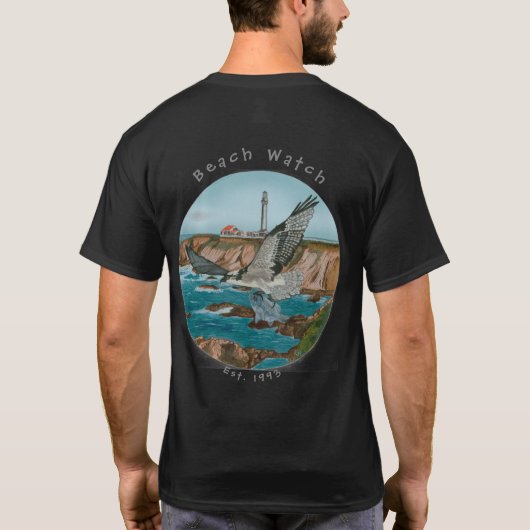 Strand-Uhr-NordküsteOsprey grundlegende T T-Shirt (Rückseite)