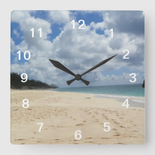 Strand-Uhr Quadratische Wanduhr