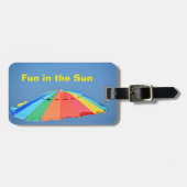 Strand Umbrella Bright farbenfroh Gepäckanhänger (Vorderseite horizontal)