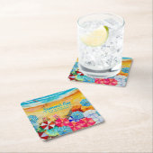 Strand Umbrellas Sand Rechteckiger Pappuntersetzer (Vor Ort)