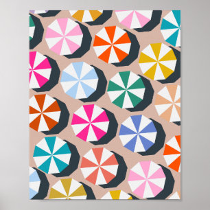 Strand Umbrellas Sommerküste Poster