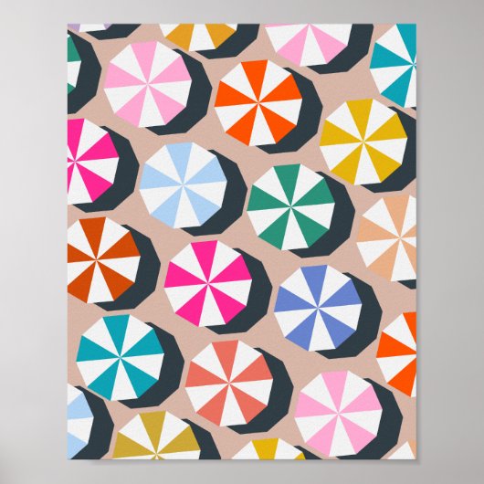 Strand Umbrellas Sommerküste Poster (Vorne)