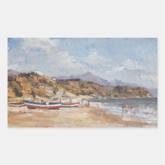 Strand und Berge Nerja 2001 Rechteckiger Aufkleber (Vorderseite)