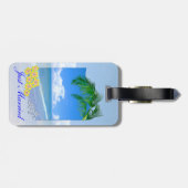 Strand und Blauer Himmel Hochzeit nur verheiratet Gepäckanhänger (Rückseite horizontal)