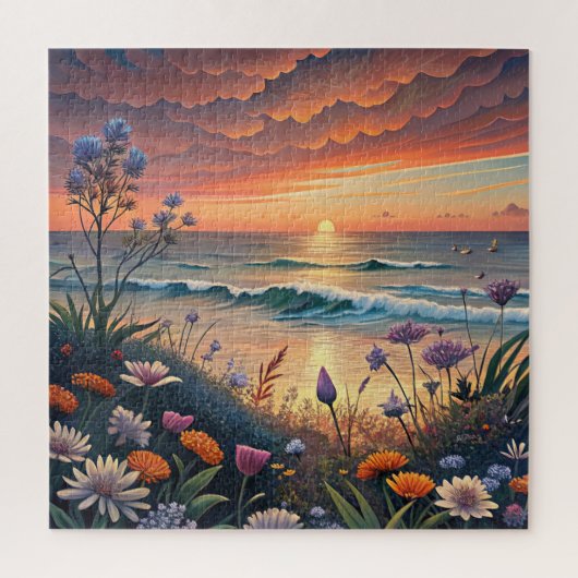 Strand und Blumenpuzzle Puzzle (Vertikal)