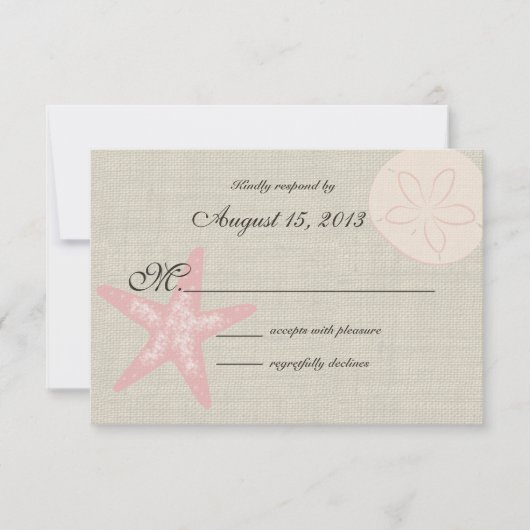 Strand und Burlap UAWG RSVP Karte (Vorderseite)