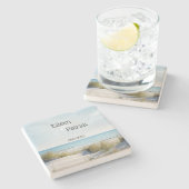 Strand und Dunes Wedding Stone Untersetzer (Seitenansicht)