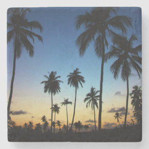 Strand und ein Küstendorf Praia tun Stärke Steinuntersetzer