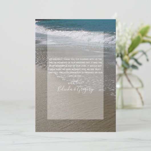 Strand und Hochzeit am Meer Dankeskarte (Stehend Vorderseite)