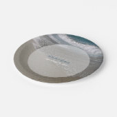 Strand und Hochzeit am Meer Pappteller (Schrägansicht)