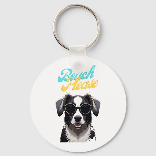 Strand und Hunde Schlüsselanhänger (Vorderseite)