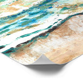 Strand und Küstenmeer und Abstrakte Sand-Malerei Poster (Ecke)