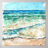 Strand und Küstenmeer und Abstrakte Sand-Malerei Poster (Vorne)