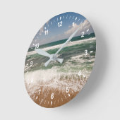 Strand und Landschaft Runde Wanduhr (Winkel)