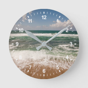 Strand und Landschaft Runde Wanduhr