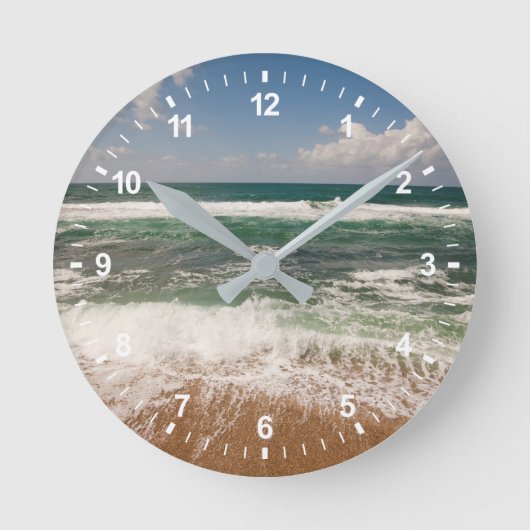 Strand und Landschaft Runde Wanduhr (Vorderseite)