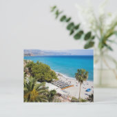 Strand und Meer in Nerja Postkarte (Stehend Vorderseite)
