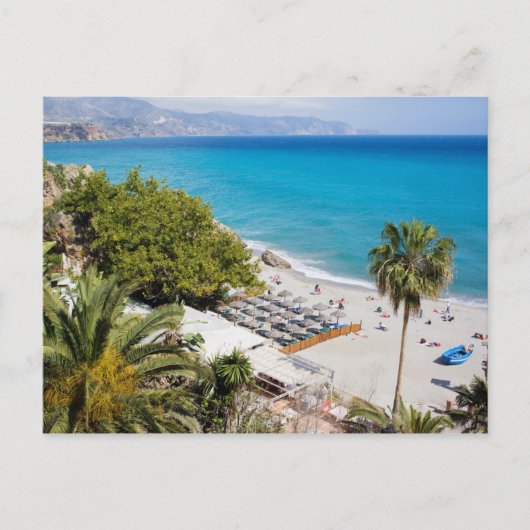 Strand und Meer in Nerja Postkarte (Vorderseite)