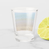 Strand und Meer von Korsika Schnapsglas (Rückseite)