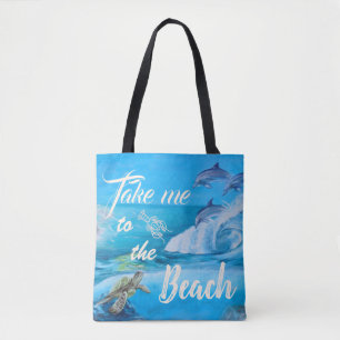 Strand und Meeresflora und -fauna-Malerei Tasche