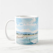 Strand und Meereswellen Kaffeetasse (Links)