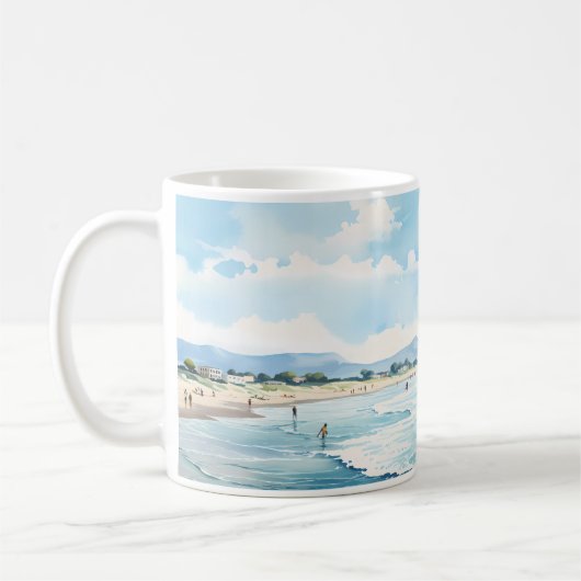 Strand und Meereswellen Kaffeetasse (Links)