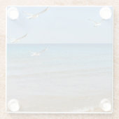 Strand und Möwen Glasuntersetzer (Rückseite)