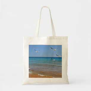 Strand und Möwen Tragetasche