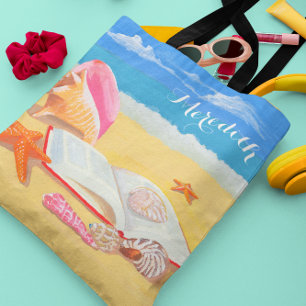 Strand und Muscheln Personalisiert Tasche