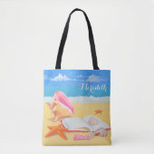 Strand und Muscheln Personalisiert Tasche (Vorderseite)