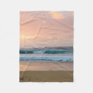 Strand und Ozean bei Sonnenuntergang  Fleecedecke