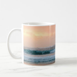 Strand und Ozean bei Sonnenuntergang Kaffeetasse