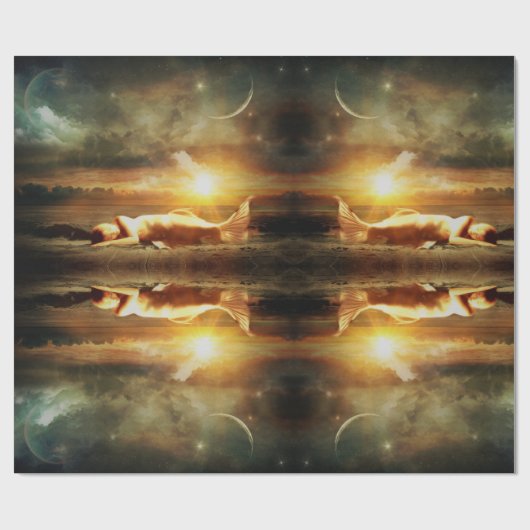 Strand und Ozean der Meerjungfrau Geschenkpapier (Flach)