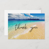 Strand und Ozean Hochzeit in Urlaubsort oder Party Dankeskarte (Vorne/Hinten)