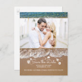 Strand- und Ozeanschätze Foto Save the Date Ankündigungspostkarte (Vorne/Hinten)