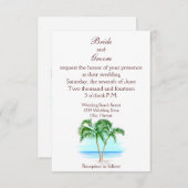 Strand-und Palmen, die Einladung Wedding sind (Vorne/Hinten)