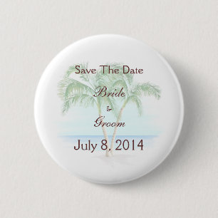 Strand-und Palmen, die Save the Date Wedding sind Button
