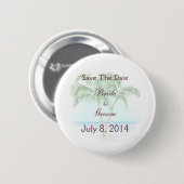 Strand-und Palmen, die Save the Date Wedding sind Button (Vorne & Hinten)
