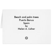 Strand und Palmen in Puerto Banus (Rückseite Horizontal)