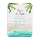Strand und Palmen mit Aquarellfarben Save the Date Magnet (Vertikal)