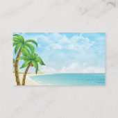 Strand und Palmen | QR Code Tropical Visitenkarte (Rückseite)