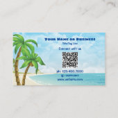 Strand und Palmen | QR Code Tropical Visitenkarte (Vorderseite)