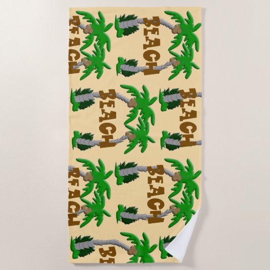 Strand und Palmen Strandtuch (Vorderseite)