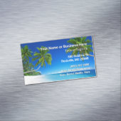 Strand und Palmen tropische Bäume Magnetische Visitenkarte (Beispiel)