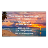 Strand und Palmen tropische Bäume Magnetische Visitenkarte (Vorderseite)