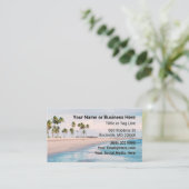 Strand und Palmen tropische Bäume Visitenkarte (Stehend Vorderseite)