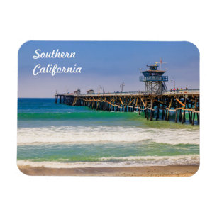 Strand und Pier in San Clemente im Süden Kaliforni Magnet
