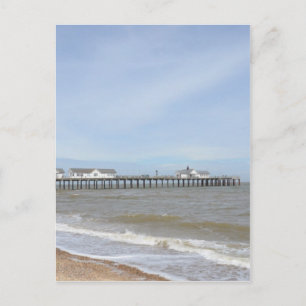 Strand und Pier in Southwold Suffolk Postkarte